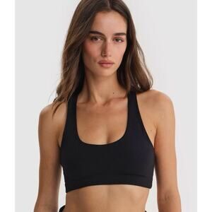 Mate the Label Organic Cotton Black Sports Bra Size XS XSmall